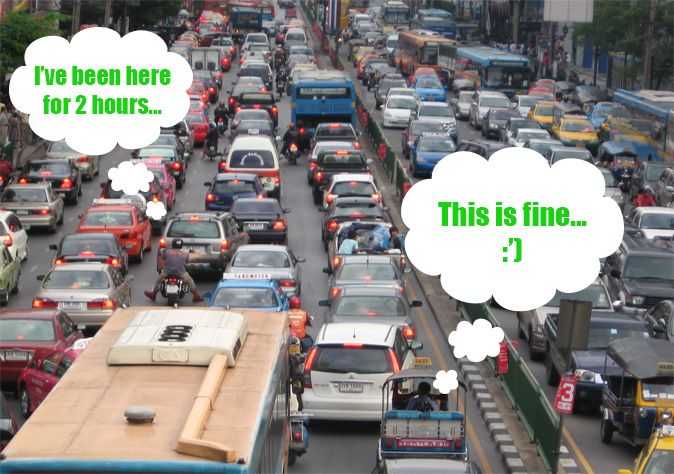 Bangkok drivers wasting 97 million baht daily on gas burned while stuck in traffic